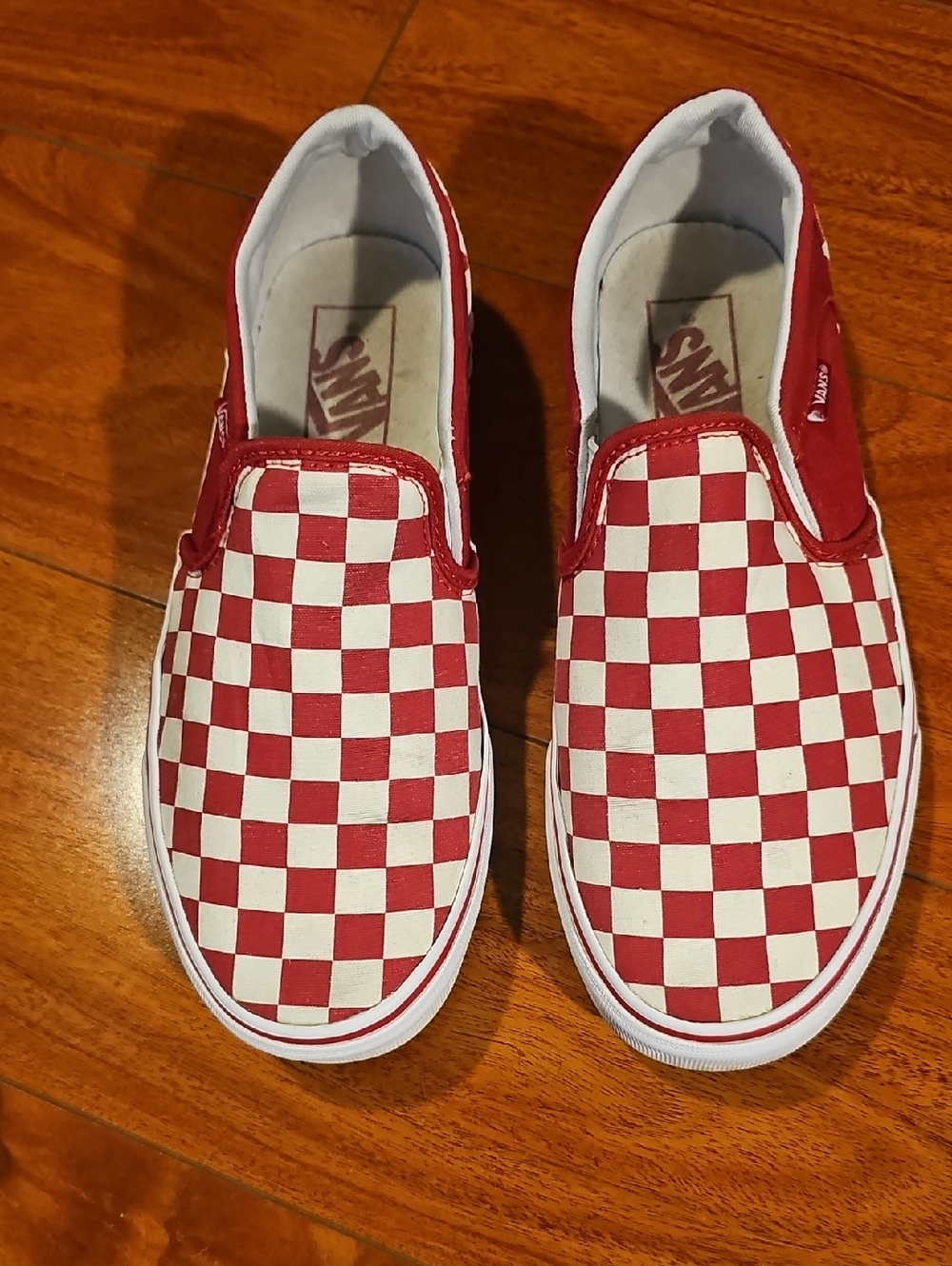 Vans Classic Slip-On Red White Checkerboard Y2K Style Sneakers Shoes Womens